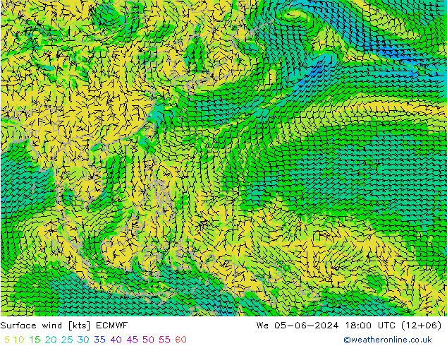 Surface wind ECMWF St 05.06.2024 18 UTC