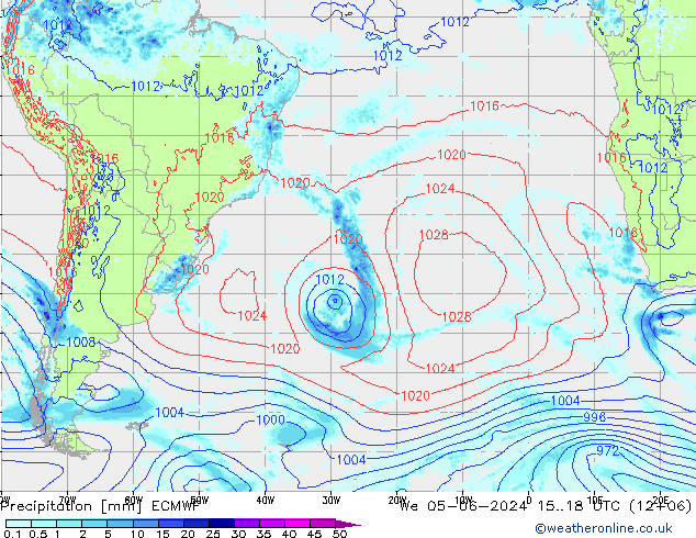 Precipitation ECMWF We 05.06.2024 18 UTC