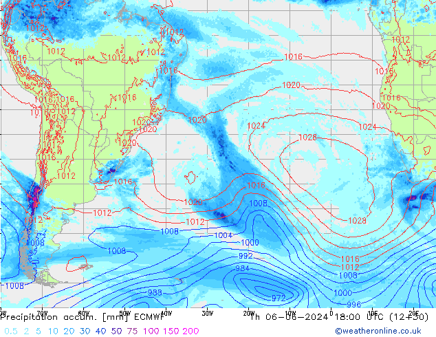 Toplam Yağış ECMWF Per 06.06.2024 18 UTC