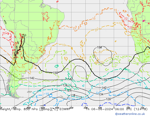 Z500/Rain (+SLP)/Z850 ECMWF Th 06.06.2024 06 UTC