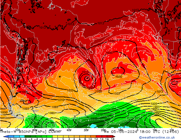 Theta-W 850hPa ECMWF We 05.06.2024 18 UTC