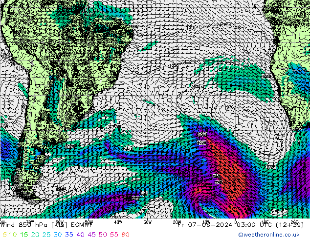 Wind 850 hPa ECMWF Fr 07.06.2024 03 UTC