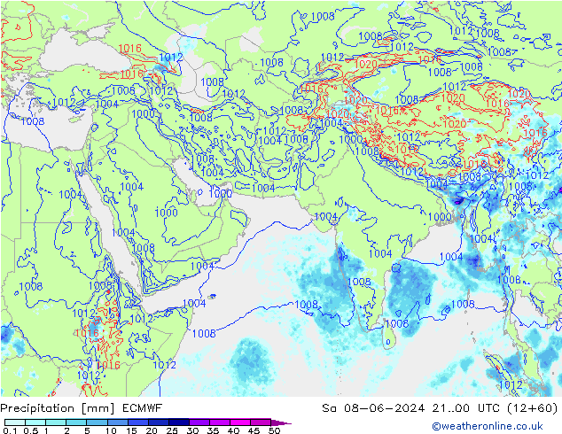 Neerslag ECMWF za 08.06.2024 00 UTC