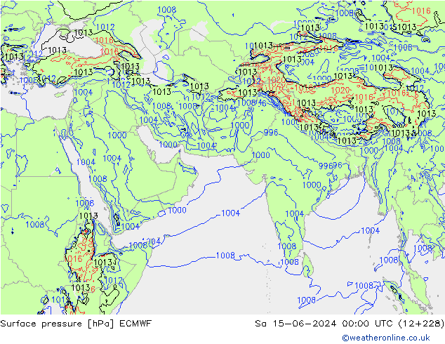 Yer basıncı ECMWF Cts 15.06.2024 00 UTC