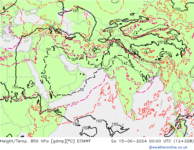 Z500/Rain (+SLP)/Z850 ECMWF Sáb 15.06.2024 00 UTC