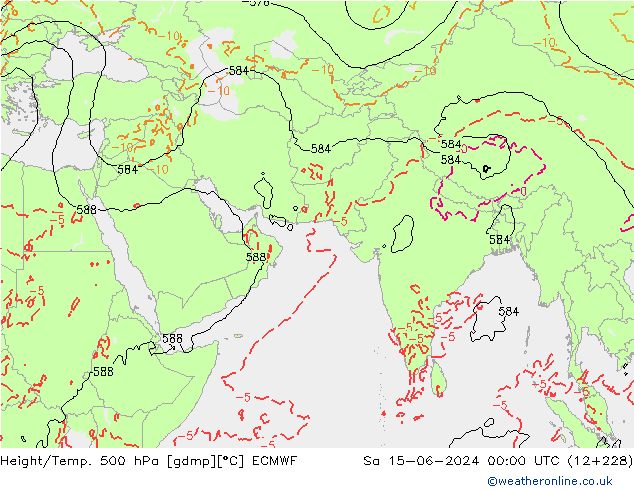 Z500/Rain (+SLP)/Z850 ECMWF Sáb 15.06.2024 00 UTC