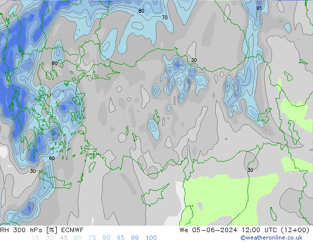 RH 300 hPa ECMWF We 05.06.2024 12 UTC