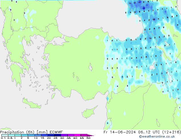 Z500/Yağmur (+YB)/Z850 ECMWF Cu 14.06.2024 12 UTC