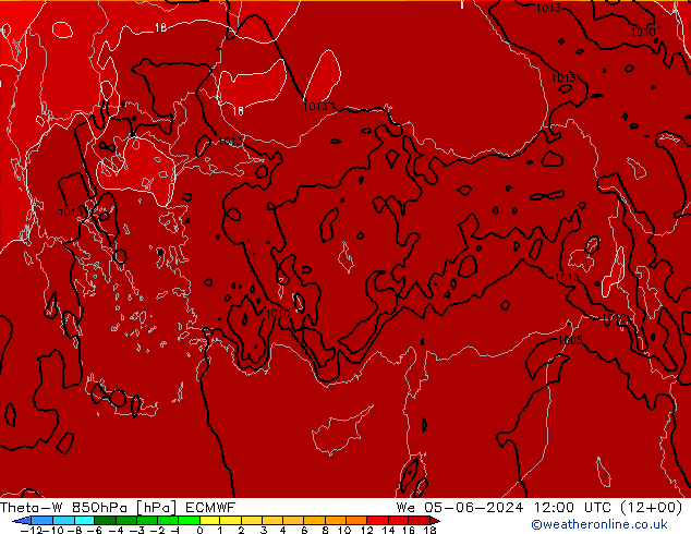 Theta-W 850hPa ECMWF mié 05.06.2024 12 UTC