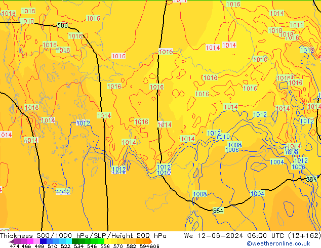 Thck 500-1000hPa ECMWF śro. 12.06.2024 06 UTC