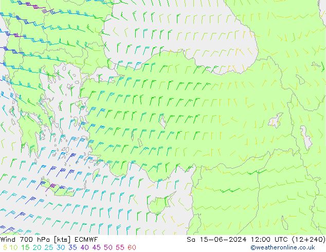 Wind 700 hPa ECMWF za 15.06.2024 12 UTC