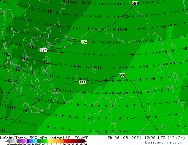 Géop./Temp. 500 hPa ECMWF jeu 06.06.2024 12 UTC