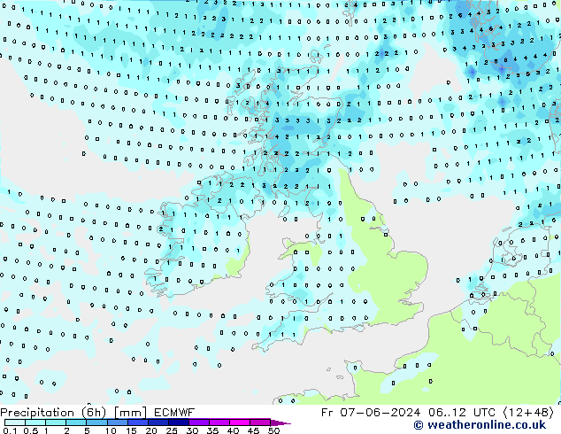 Z500/Regen(+SLP)/Z850 ECMWF vr 07.06.2024 12 UTC