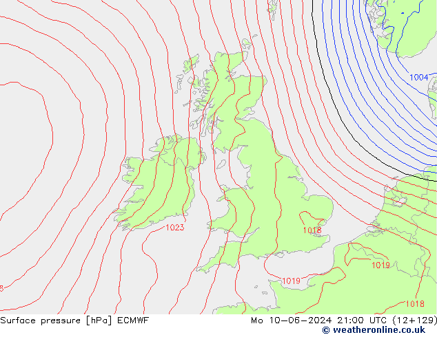 Luchtdruk (Grond) ECMWF ma 10.06.2024 21 UTC