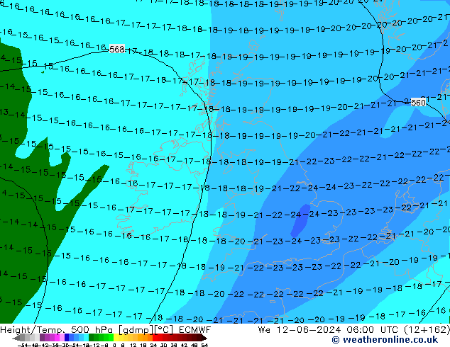 Z500/Rain (+SLP)/Z850 ECMWF mer 12.06.2024 06 UTC