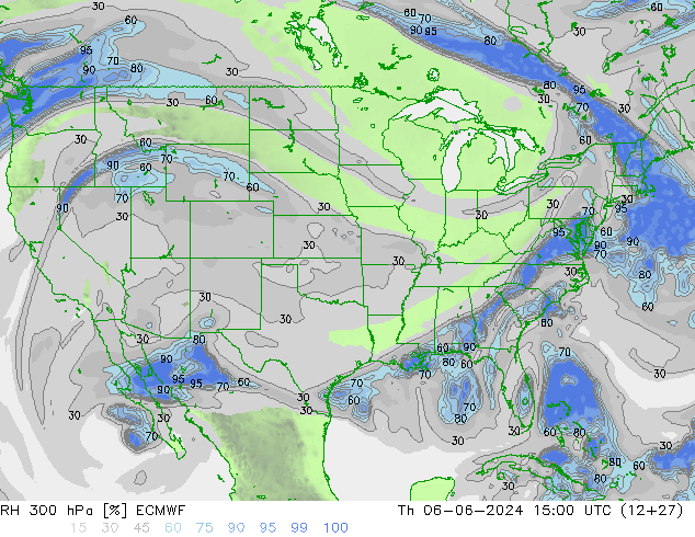 RH 300 hPa ECMWF Th 06.06.2024 15 UTC