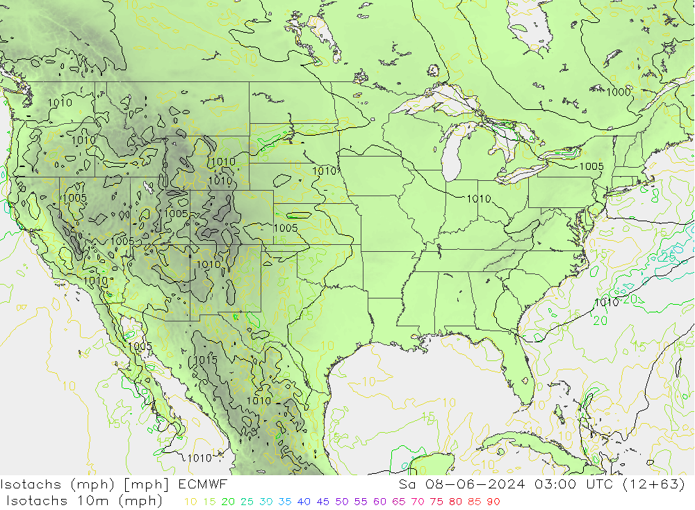 Isotachs (mph) ECMWF Sa 08.06.2024 03 UTC