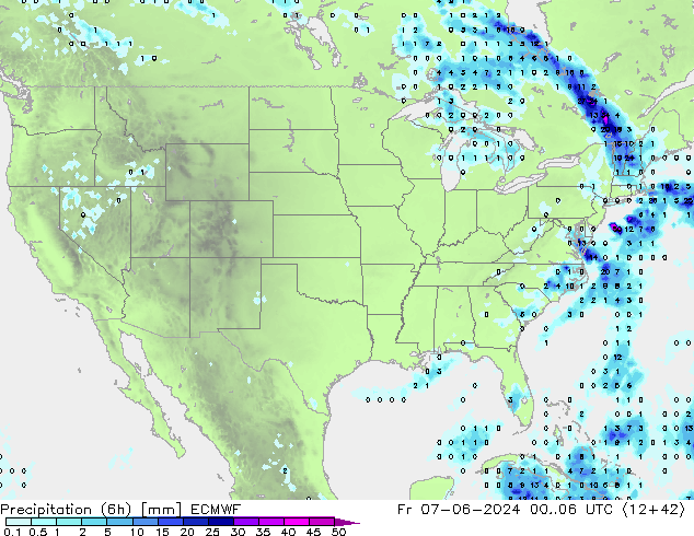 Precipitação (6h) ECMWF Sex 07.06.2024 06 UTC