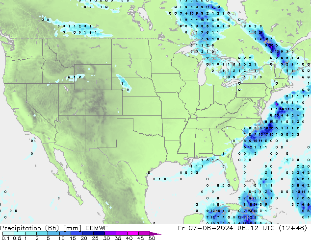 Z500/Rain (+SLP)/Z850 ECMWF Fr 07.06.2024 12 UTC