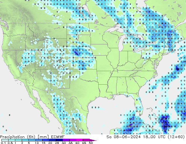 Z500/Rain (+SLP)/Z850 ECMWF Sáb 08.06.2024 00 UTC