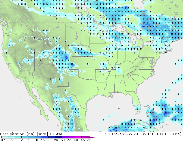 Z500/Rain (+SLP)/Z850 ECMWF Su 09.06.2024 00 UTC