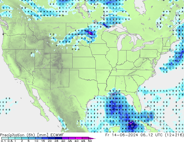 Z500/Yağmur (+YB)/Z850 ECMWF Cu 14.06.2024 12 UTC