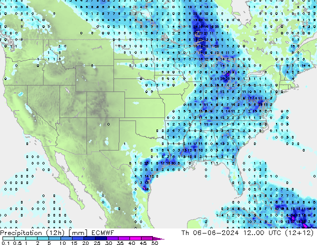 opad (12h) ECMWF czw. 06.06.2024 00 UTC