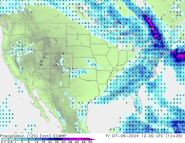 Precipitação (12h) ECMWF Sex 07.06.2024 00 UTC