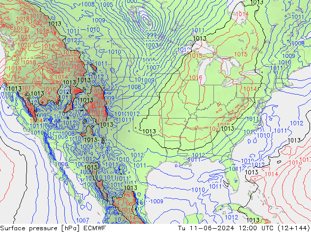 Bodendruck ECMWF Di 11.06.2024 12 UTC