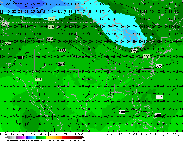 Z500/Rain (+SLP)/Z850 ECMWF Fr 07.06.2024 06 UTC