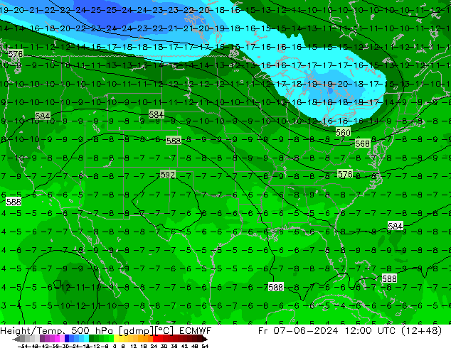 Z500/Rain (+SLP)/Z850 ECMWF ven 07.06.2024 12 UTC