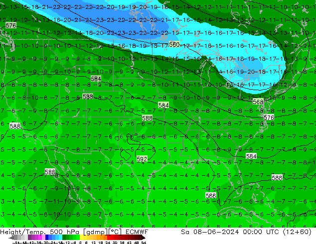 Z500/Rain (+SLP)/Z850 ECMWF Sáb 08.06.2024 00 UTC