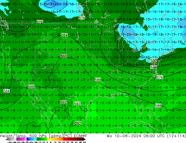 Z500/Rain (+SLP)/Z850 ECMWF lun 10.06.2024 06 UTC