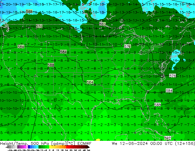 Z500/Rain (+SLP)/Z850 ECMWF mer 12.06.2024 00 UTC