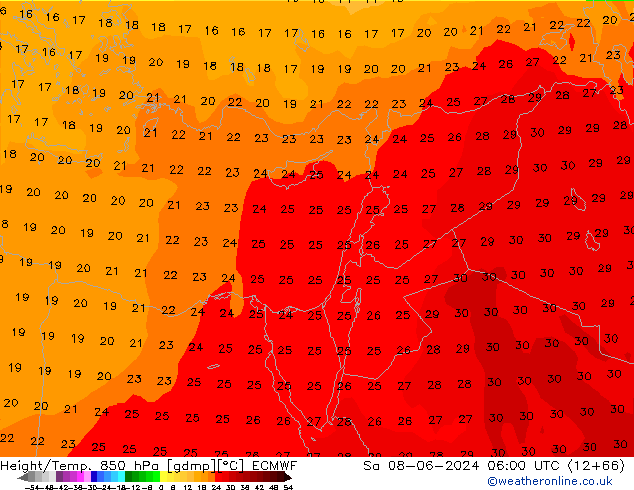 Z500/Rain (+SLP)/Z850 ECMWF sam 08.06.2024 06 UTC