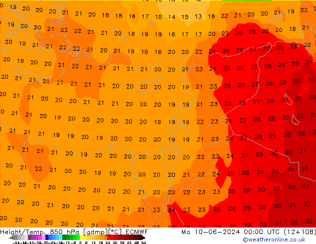 Z500/Rain (+SLP)/Z850 ECMWF Seg 10.06.2024 00 UTC