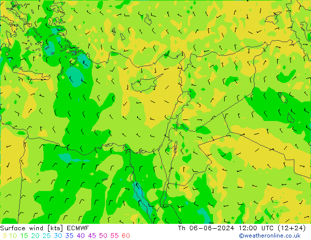 Vent 10 m ECMWF jeu 06.06.2024 12 UTC