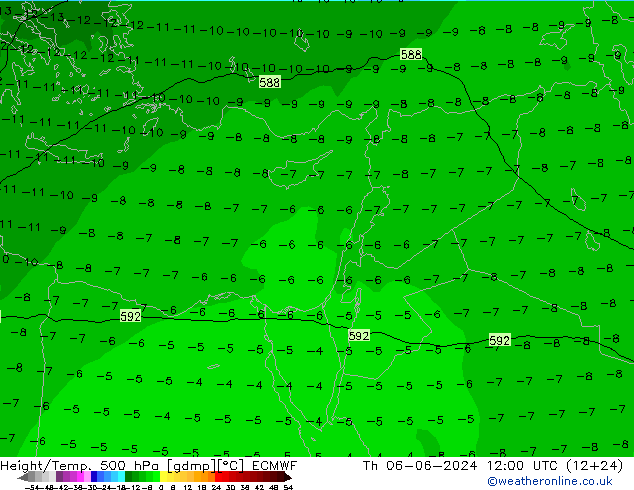 Z500/Rain (+SLP)/Z850 ECMWF jeu 06.06.2024 12 UTC