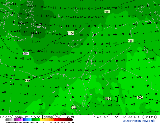 Z500/Rain (+SLP)/Z850 ECMWF Sex 07.06.2024 18 UTC