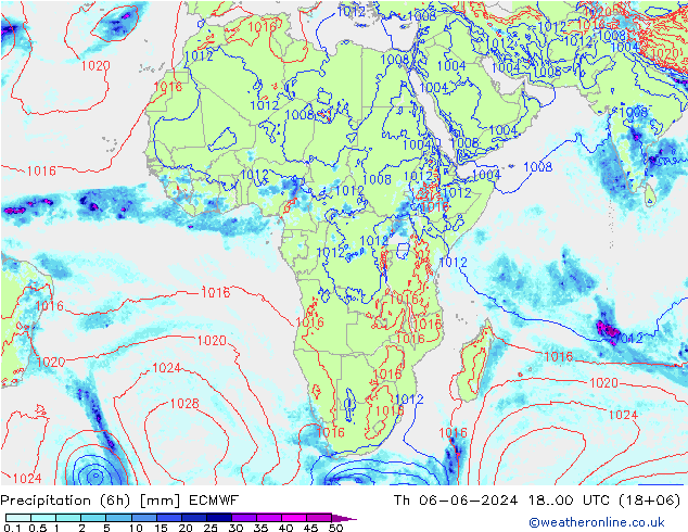 Z500/Rain (+SLP)/Z850 ECMWF Th 06.06.2024 00 UTC