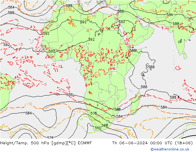 Z500/Rain (+SLP)/Z850 ECMWF Th 06.06.2024 00 UTC