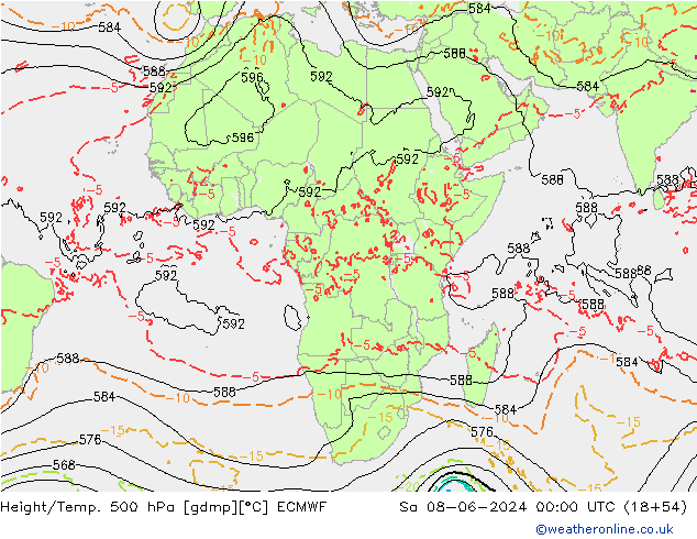 Z500/Rain (+SLP)/Z850 ECMWF Sa 08.06.2024 00 UTC