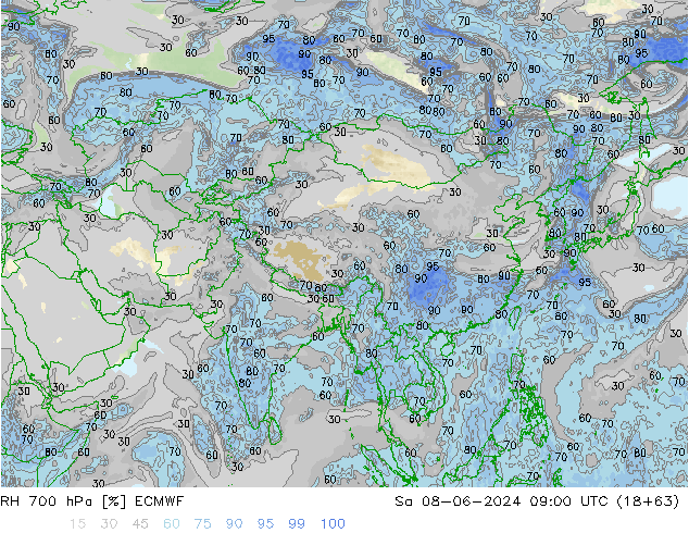 RV 700 hPa ECMWF za 08.06.2024 09 UTC