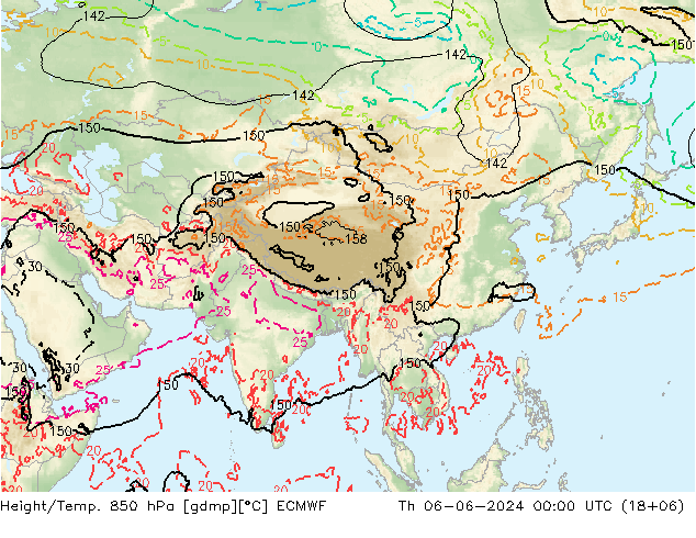 Z500/Yağmur (+YB)/Z850 ECMWF Per 06.06.2024 00 UTC