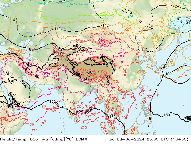 Z500/Rain (+SLP)/Z850 ECMWF sáb 08.06.2024 06 UTC