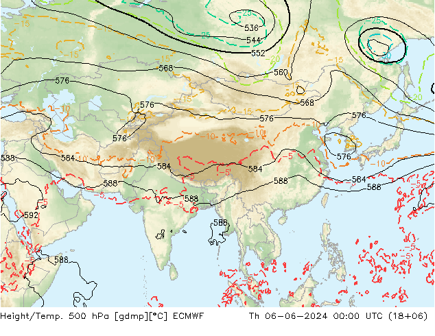 Z500/Yağmur (+YB)/Z850 ECMWF Per 06.06.2024 00 UTC