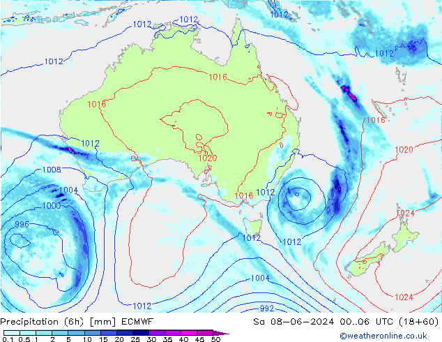 Z500/Yağmur (+YB)/Z850 ECMWF Cts 08.06.2024 06 UTC