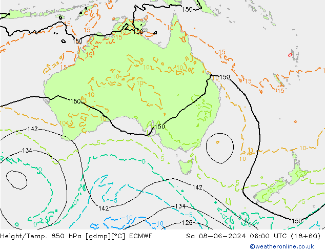 Z500/Yağmur (+YB)/Z850 ECMWF Cts 08.06.2024 06 UTC