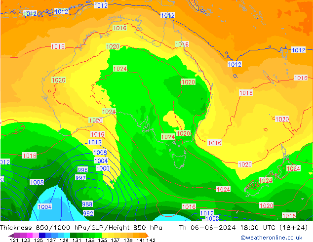 Thck 850-1000 hPa ECMWF Th 06.06.2024 18 UTC