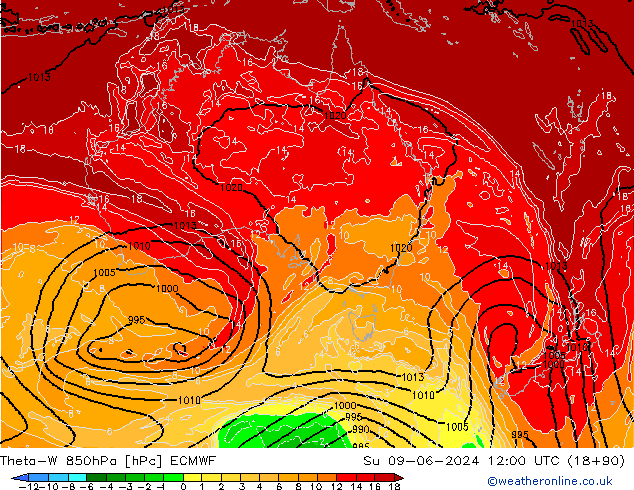 Theta-W 850hPa ECMWF dom 09.06.2024 12 UTC